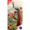 Crimson Crest: The Peacock's Floral Perch